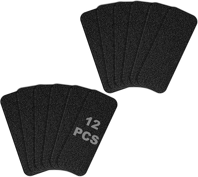 Storystore 12 Pack Ceiling Fan Filters for Blades - 3.5" x 10" Activated Coconut Carbon Filters for Fan, Self-Adhesive Filter Pads, Universal Fit Most Standard Household Fans (Black)