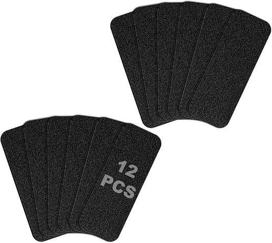 Storystore 12 Pack Ceiling Fan Filters for Blades - 3.5" x 10" Activated Coconut Carbon Filters for Fan, Self-Adhesive Filter Pads, Universal Fit Most Standard Household Fans (Black)