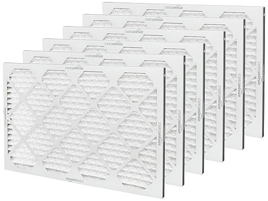 Amazon Basics 16x25x1 Air Filter 6 Pack, MERV 11 AC Furnace Filters (Actual Size: 15.75" x 24.75" x 0.75")