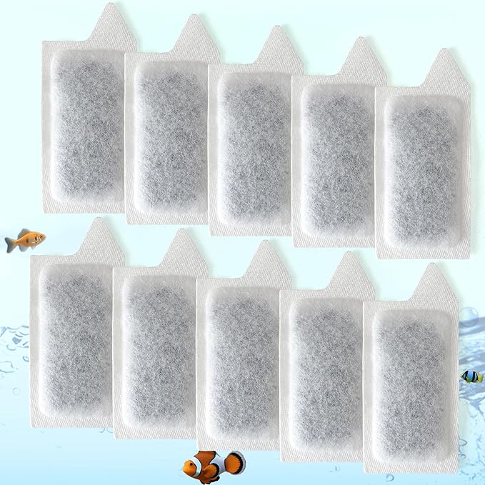 NewKe 10 Pack Small Replacement Cartridges for Tetra Whisper Small Fish Tanks Filter; S Size Filter Cartridge Refills for Aquarium Kits 3-10 Gallons Fish Tanks and for small tanks and filters