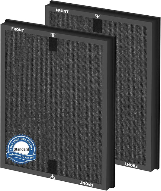 2 Pack HAP602 Replacement Filter for ECOSELF HAP602/ HAP602WF, 3-Stage True HEPA H13 Filter Repacement for High-Efficient Filtration