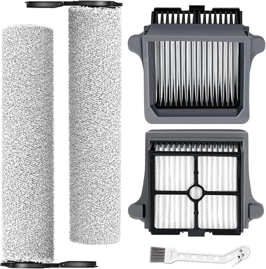 Only Floor ONE S7 Steam Roller Brush Replacement and Vacuum Filter Kit Compatible with Tineco Floor ONE S7 Steam Cordless Wet Dry Vacuum Replacement Parts,2 Roller Brushes,2 Filters,1 Cleaner Brush