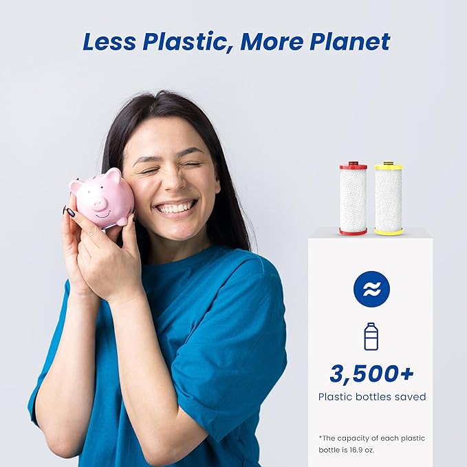 Waterspecialist WS852-R Replacement for Aquasana® Under Sink Water Filter AQ-5200R, Aquasana® Filter Replacement, 500 Gallons, Reduce 99% of Chlorine, Taste and Odor, 2 Filters