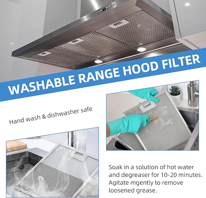 10.5x12 Inch W10169961A Range Hood Aluminum Mesh Filter Fit for Whirl-pool, Ik-ea, Kitchen-Aid, Jenn-Air Replace W10870878, W10875058, W10833076, W10169961, W11245983 by Fetechmate 3 Pack