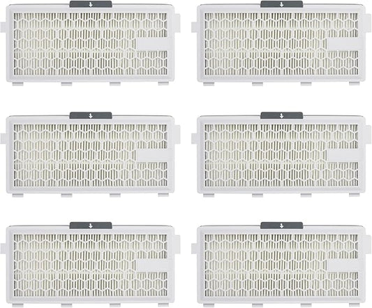Fette Filter - HEPA Filters Compatible with Miele AirClean SF-HA 50 Filter for Model # S4, S5, S6, S8, S8000, S8999, S6000, S6999, S5000, S5999, S4000, S4999, Complete C2 & C3 (Pack of 6)