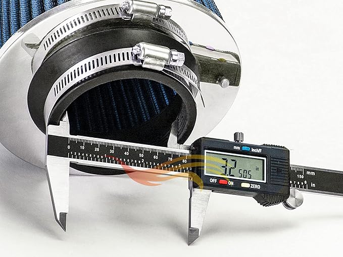 BLUE 3.25" 82.5 mm Inlet Cold Air Cone Replacement Performance Washable Clamp-On Dry Air Filter