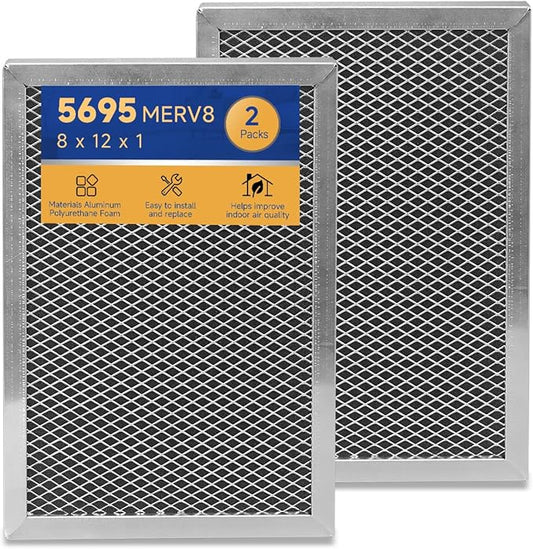 5695 Dehumidifier Filter MERV 8 Washable 8 x 11.7 x1 Compatible with Whole-House Dehumidifiers Models 1820 1820Z E070 E070KZ E070KZM E070N E070T E070Z Replacement Filter 2 Packs