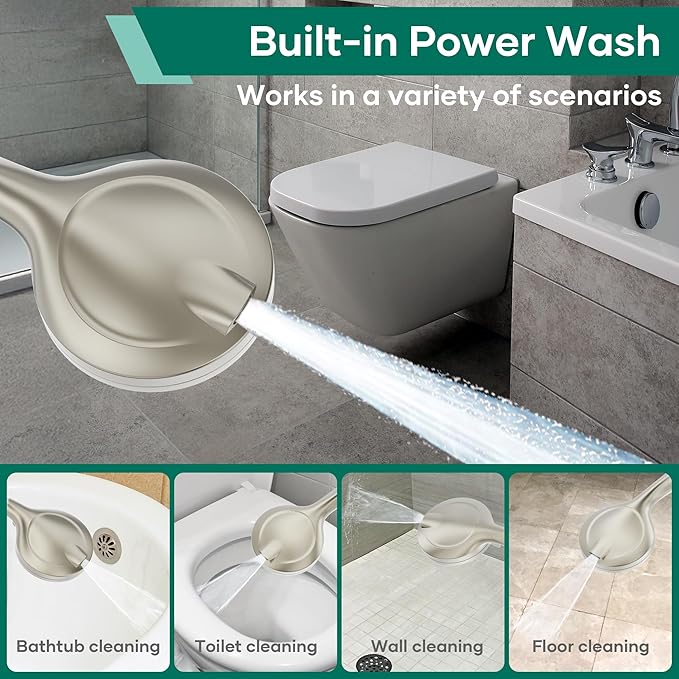 Shower Head with Handheld Spray Combo,6" High Pressure Rain ShowerHead,5" Dual Double Handheld Shower Head with 10-Mode 78" Hose Brushed Nickel