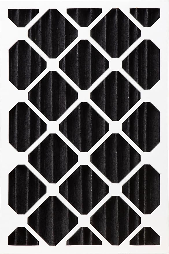 Nordic Pure 16x25x4 (Actual Size: 15 1/2 x 24 1/2 x 3 5/8) Pure Carbon Pleated Odor Reduction Merv 8 Furnace Filters 6 Pack