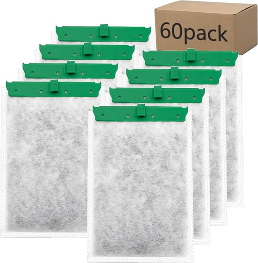 Aquarium 60 Pack Medium Filter Cartridges Compatible with Whisper Filters 10i IQ10 PF10 Power Filters