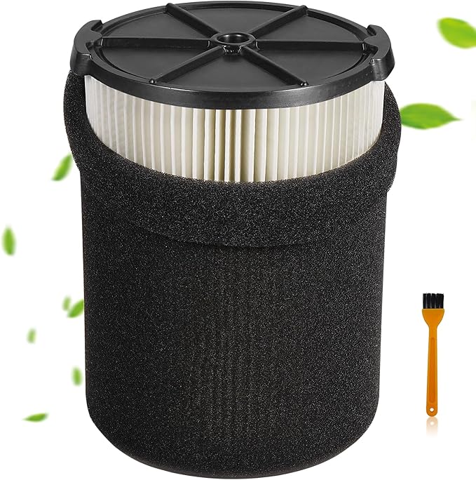 VF4000 Replacement Filter for Ridgid Shop Vacuums 5-20 Gallon, Universal VF4000 Filter Fits Rigid Wet Dry Vac/Husky Shop Vacuum Filter 6-9 Gallon with Foam Sleeves-1 Pack