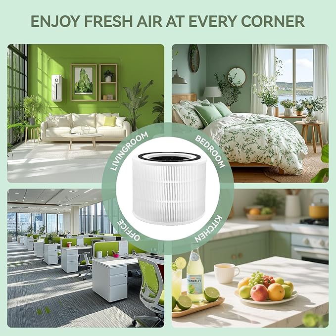 240 Replacement Filter Compatible with 240 Air Cleaner Purifier, 3-in-1 HEPA 14 Filter Replacement, 2 Pack