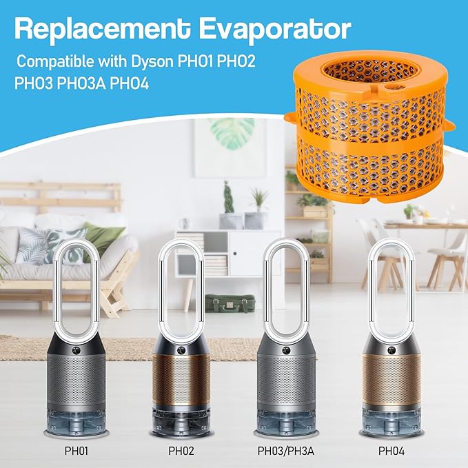 Air Purifier Carbon Fiber Evaporator Filter Replacement for Dyson PH01 PH02 PH03 PH04 PH3A, Replacement Humidifier Filters for Dyson Purifiers