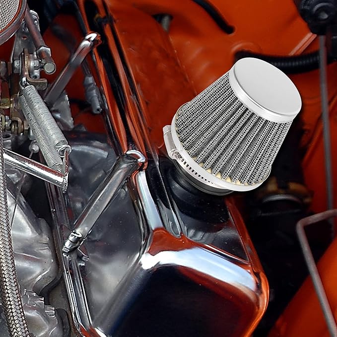 Motoforti 4pcs Universal 44mm Air Filter Cleaner Round Tapered Replacement for Motorcycle Black