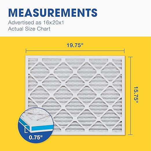 Aerostar 16x20x1 MERV 11 - 4 Count - Pleated HVAC, Furnace & Air Conditioner Filters - Removes Dust, Cold & Flu Germs, Lint, Mold, Pet Dander, Allergy-Causing Pollen, Smog & Smoke