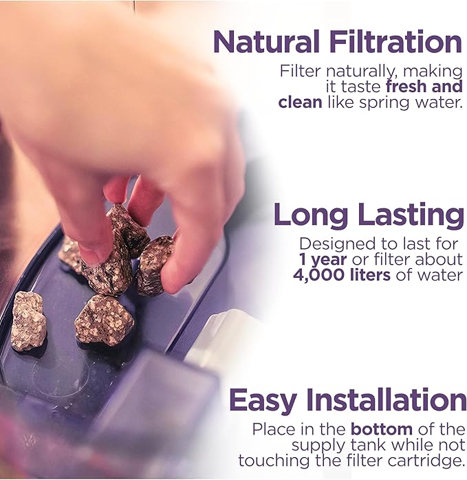 Copper Ion Mineral Stones Replacement 13564 for Nikken Aqua Pour Gravity Water Filter System 1360, Helps Remineralize Water for Pimag Alkaline Dispenser, Drinking Filter for Countertop (Formerly 1386)