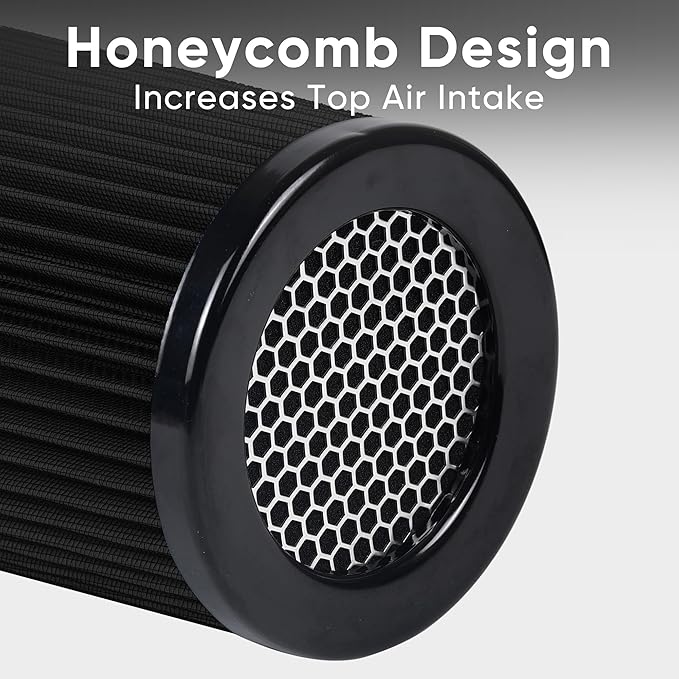 4 Inches Cold Air Intake Filter 3" or 3.5" or 4" High Performance Washable Clamp-On Replacement Cone Air Filter 3 in 1 Size Black