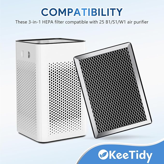 25 Replacement Filters Compatible with MA Series 25 Air Purifier B1/S1/W1, 3 in 1 H13 True HEPA Activated Carbon Filters