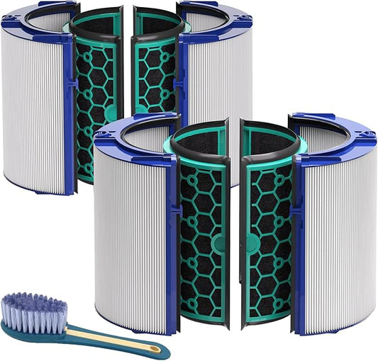 Leemone 2 Pack TP04 HP04 Filter Replacement Compatible with Dyson TP04 HP04 DP04 TP05 DP05 Air Purifier, 360° Combi Glass Filter & Activated Carbon Filter