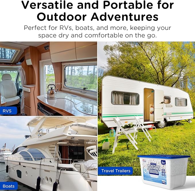 W&E Choice Moisture Absorbers, Fragrance-Free Dehumidifier Boxes for Home, Bathroom, Closet, RV & Car, 3 Pack 12.7 OZ