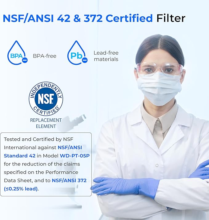 Waterdrop 35-Cup Slim Water Filter Dispenser, Large Capacity, 200-Gallon Long-Life, Faster Filtration, Reduces Chlorine, PFOA/PFOS and More, BPA Free, Black (with 1 Filter)