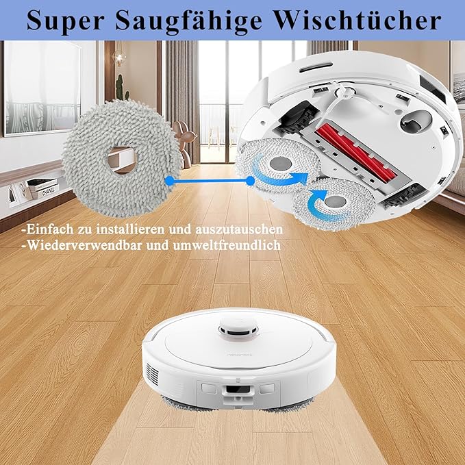 Accessories Kit Compatible with Roborock Q Revo【Not for Qrevo S/Pro/Plus/Maxv】Robtic Vacuum Cleaner, 2 Main Brush Roller, 4 Hepa Filters,4 Mop Pads,4 Dust Bags, 6 Side Brush,22 Pack Replacement Parts