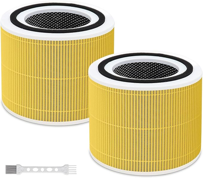 2-Pack Core 300 Replacement Filters for Levoit Core 300/S/S-P & VortexAir Purifiers – Yellow