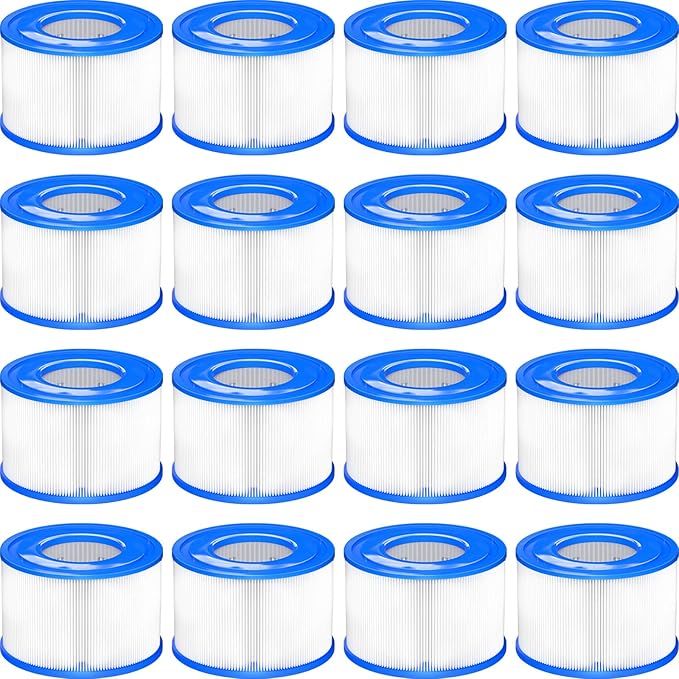 Type S1 Spa Filter 29011E for All Intex PureSpa 28429E, 28403E, 28407E, 28443E, 28453E, 28421E, 28423E, 28413E, and 28453E, 11692, SB-h10, JPC01 Easy Set Swimming Pool Pump, 16 Pack