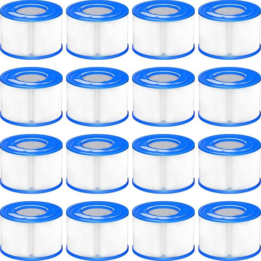 Type S1 Spa Filter 29011E for All Intex PureSpa 28429E, 28403E, 28407E, 28443E, 28453E, 28421E, 28423E, 28413E, and 28453E, 11692, SB-h10, JPC01 Easy Set Swimming Pool Pump, 16 Pack