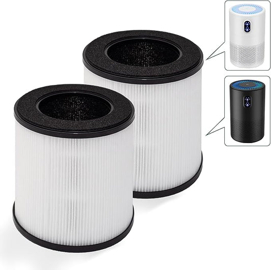 B-D02L H13 True HEPA Filter Replacement, Compatible with MOOKA B-D02L and KOIOS B-D02L Air Purifier & VEWIOR B-D02U Air Purifier, 3-in-1 H13 True HEPA Filter Set, 2-Pack
