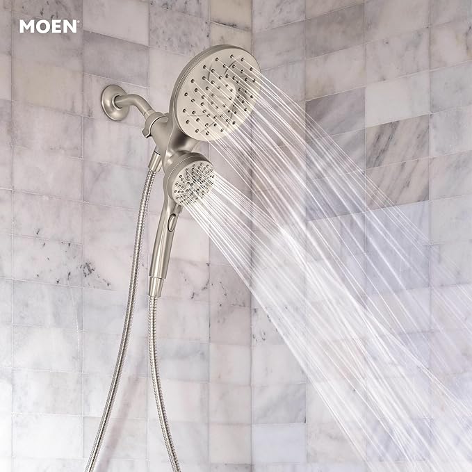 Moen 26009SRN Engage Magnetix 2-in-1 Combo Rain Showerhead with Detachable Handheld Shower Spray, Featuring Magnetic Docking System, Spot Resist Brushed Nickel