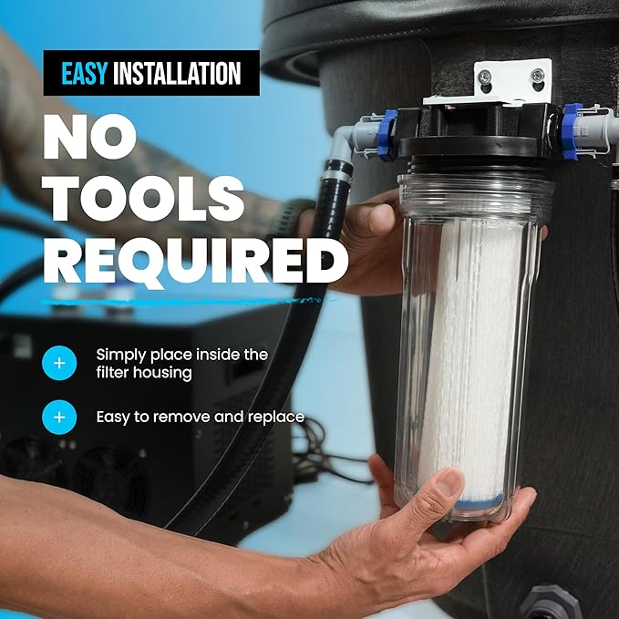 Cold Plunge Water Filter Cartridges, 50 Micron Sediment Filters, 10” Universal Fit (2.5” x 10”), Compatible with Cold Plunge Tubs, Under Sink & Whole House Systems, Pack of 4