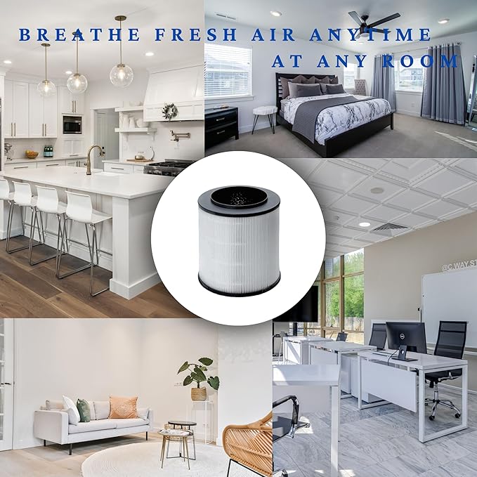 Nispira 12030 Replacement Filter for Clorox Air Purifier 11030 11031 Medium Room 3-in-1 True HEPA Activated Carbon Removes Smoke, VOCs, Odor. 3 Packs