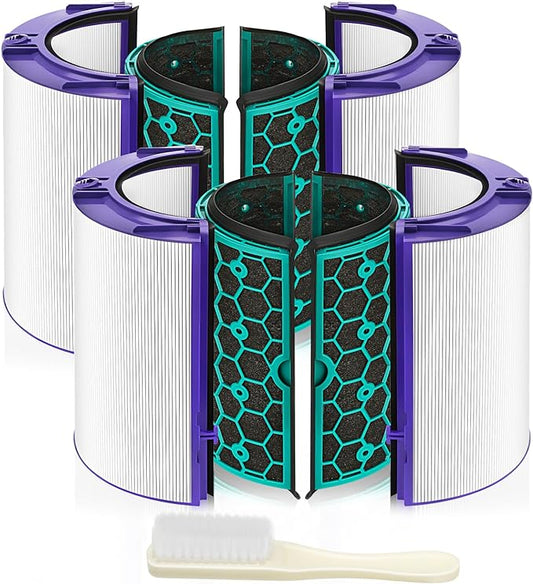 2 PACK TP04 HP04 DP04 Replacement Hepa Filter for Dyson HP04 TP04 DP04 TP05 DP05 Sealed Two Stage 360° Pure Cool Fan HEPA Filter & Activated Carbon Filter