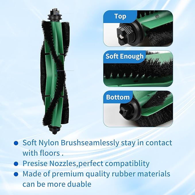 Roller Brush ＆ Side Brushes ＆ Filters & Mopping Pads Replacement Parts Compatible with iRobot Roomba Essential 100 Series 104 105 Vac/Combo Y0110 Y0140 Q011 Q0120 Q0520 Robot Vacuum Accessories