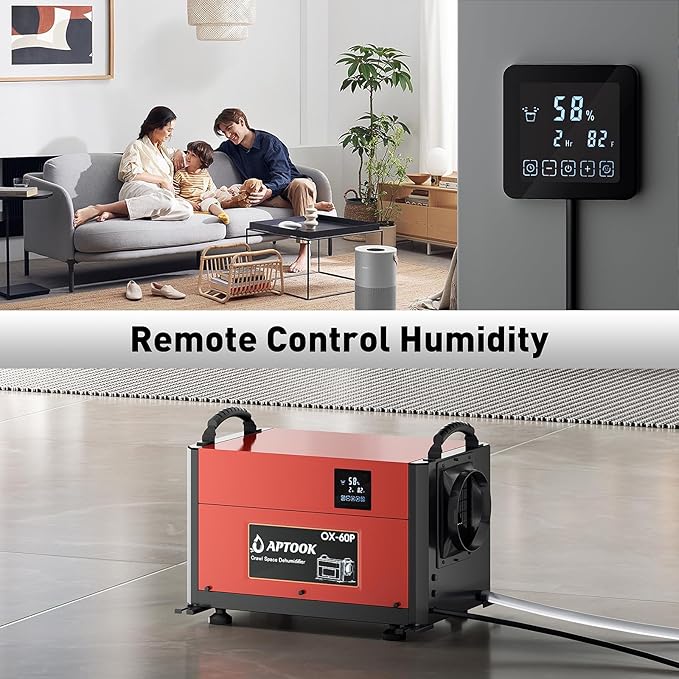 110 Pints Commercial Dehumidifiers for Crawl Spaces & Basement,Under House,Warehouse & Job Sites, Crawl Space Dehumidifier with Drain Hose, Remote Control, Auto Defrost, Humidity Control, CSA Listed