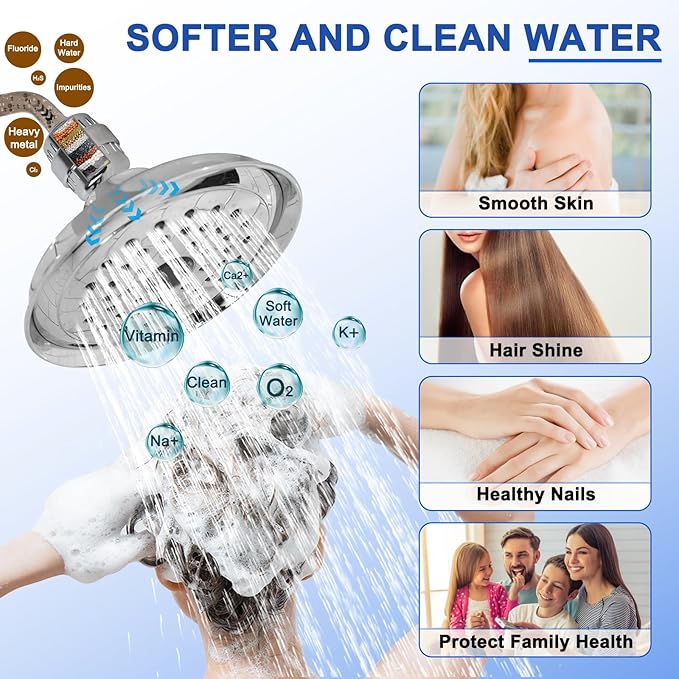 4 Pack 15 Stage Shower Filter Replacement Cartridge Filter with Vitamin C Shower Head Replacement for Hard Water by Cenipar