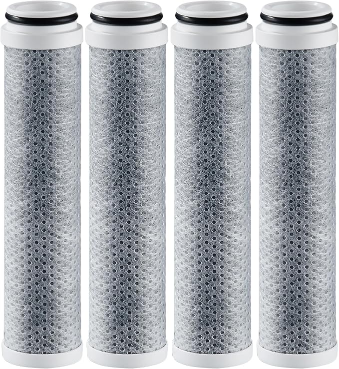 Cobbe 4 Pack Replacement Filters for Handheld Shower Head - 2.0 Carbon Shower Head Filter System - Removes Over 99% Chlorine - Reduces Dry Itchy Skin from Hard Water