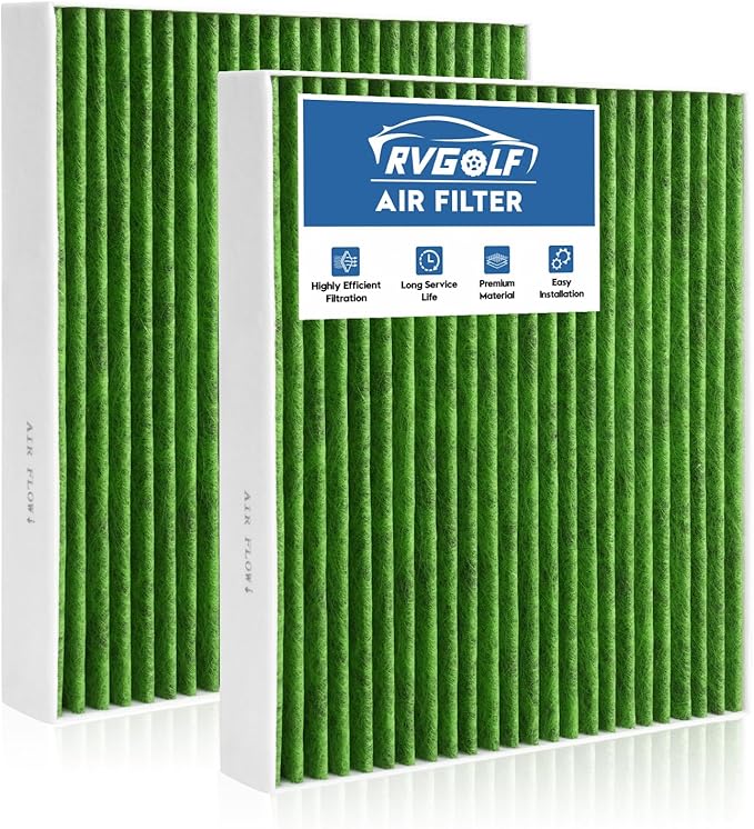 2-Pcs Cabin Air Filter with Activated Carbon for Hyundai Palisade 2020 2021 2022 2023 2024 2025 Cabin Filter for Car Replacement for 97133-S8000 CF12936 Automotive Accessories