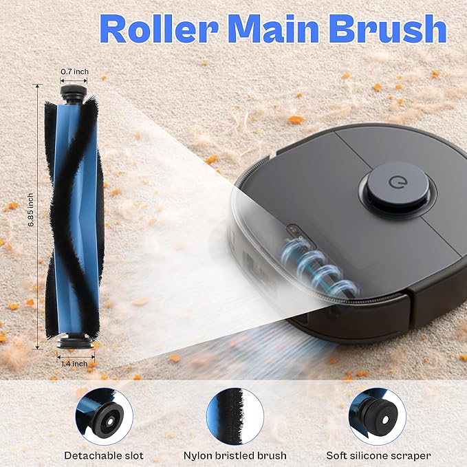 21 Pack X10 Pro omni Replacement Parts compatible with Eufy X10 Pro Omni Robot Vacuum Accessories, 1 Main Roller Brush, 6 Dust-Bags, 4 Side Brushes, 4 Mop Pad, 1 Cleaning Brush, 4 Filters LUXRILIX