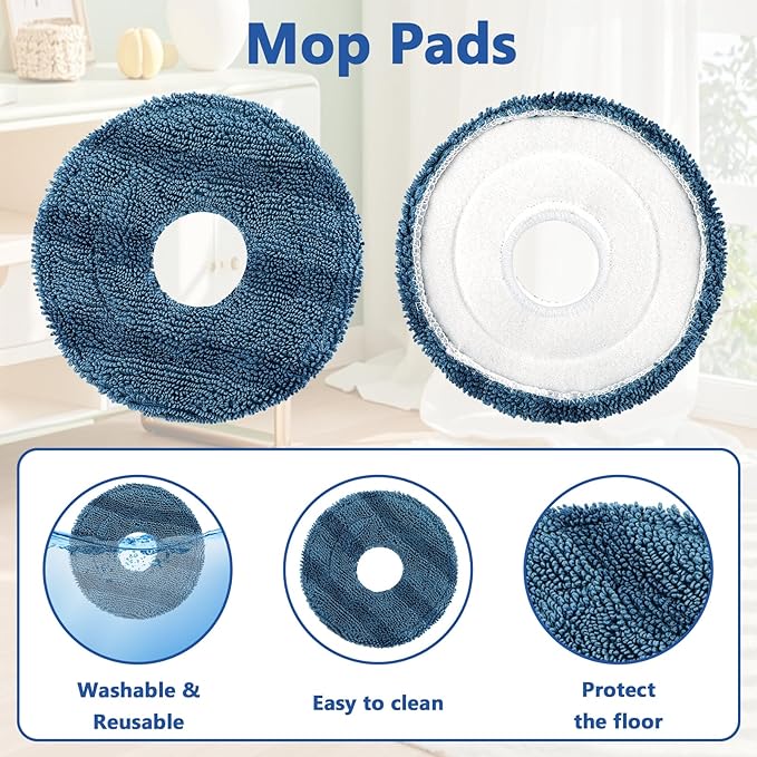 28 Pack C20 Omni Replacement Parts Accessories for Eufy C20 Omni Robot Vacuum Kit, 2 Roller Brush, 4 HEPA Filters, 6 Mop Pads, 6 Dust Bags, 8 Side Brushes,1 Cleaning Brush 1 Screwdriver