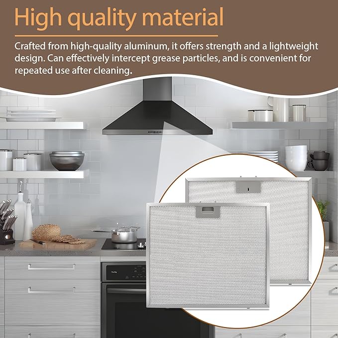 2 PCS WB02X27203 Range Hood Grease Filter Compatible with GE Range Hood JVX5360DJ1BB JVX5360DJ1WW JVX5360SJ1SS JVX5365SJ1SS JVX5365SJ2SS