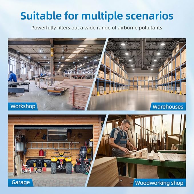 5-Micron Outer Filters Compatible with WEN 3410 & POWERTEC AF4000/AF4001 Shop Fox W1830 Grizzly G0738 Air Filtration System, Replacement for WEN 90243-027-2 Woodworking Air Filters (2 Pack)