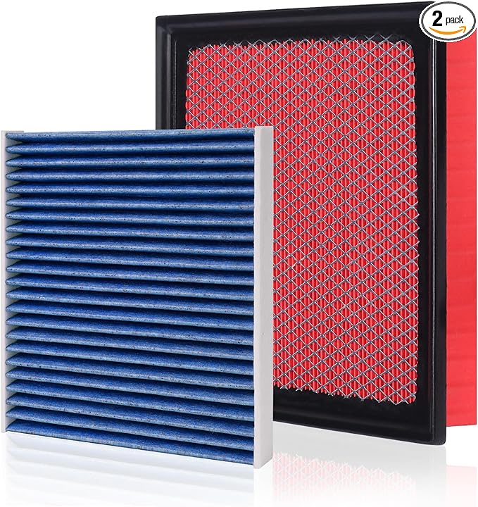 Cabin & Engine Air Filter Kit Fit for Dodge Durango 2011-2026, Jeep Grand Cherokee 2011-2022, Grand Cherokee WK 2022 Activated Carbon Cabin Filter Replacement CF11183 CA10755 Car Accessories