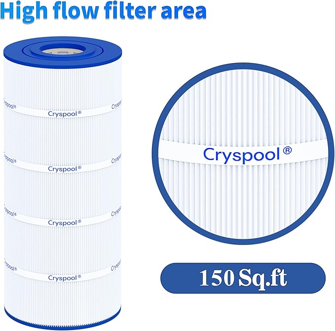 Cryspool® C150S Filter Compatible with CX150XRE, SwimClear C150S, cs150e, C-9441, PA150S, 150 Sq. Ft Pool Filter Cartridge, 1 Pack