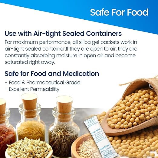 1500pcs 5 Gram Premium Silica Gel Packets, Food Safe Desiccant Packs, Desiccant Moisture Absorbers for Storage