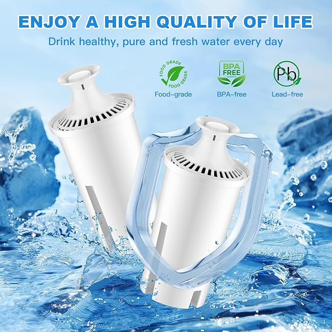 Water Fiter Replacement Fit for Brita Water Filter & Pitchers, Water Pitcher Filter Compatible with Brita Classic, Mavea, Ob03, 107007 35557, Reduce Chlorine and Heavy Metals (3)