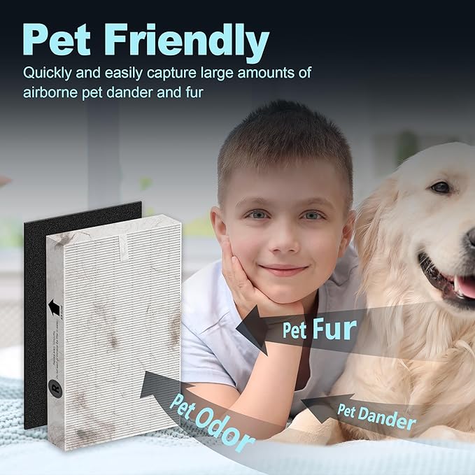 HPA300 HEPA Air Purifier Filter R Replacement for Honeywell Air Purifier HPA 100/200/300 and 5000 Series, 6 Pack True HEPA Filter Compatible with Honeywell R Filter (HRF-R3 & HRF-R2 & HRF-R1)