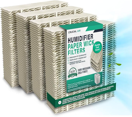 Think Crucial Replacement Humidifier Paper Wick Filters Compatible with Aircare 1043 EP9500,EP9700,EP9800,EP9R500,EP9R700,EP9R800, Essick 821000,826000,831000,SS390DWHT, Bemis Space Saver 800 8000