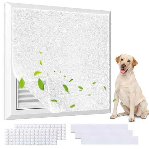 Air Vent Filter 20x100 Inch,Cut to Size Air Filter Material (60+ Filters), Electrostatic Triple Vent Filters for Floor, Ceiling, HVAC & RV Vents, Includes 48 Adhesive Hook Tape